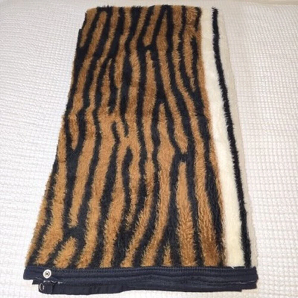 Vintage Biederlack of America Wearable Blanket Tiger Stripe Snap Front Poncho
